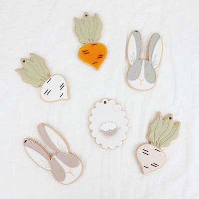 Carneiros Bunny Personalised Silicone Teether BPA livre para o bebê recém-nascido