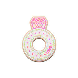 Desenhos animados Diamond Silicone Baby Teether, anéis saindo os dentes do silicone não tóxico