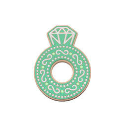 Desenhos animados Diamond Silicone Baby Teether, anéis saindo os dentes do silicone não tóxico