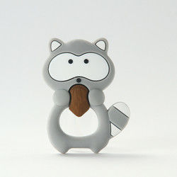 Cat Kitten Silicone Baby Teether animal BPA livre para sair os dentes da criança