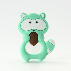 Cat Kitten Silicone Baby Teether animal BPA livre para sair os dentes da criança