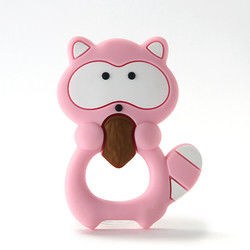 Cat Kitten Silicone Baby Teether animal BPA livre para sair os dentes da criança