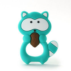 Cat Kitten Silicone Baby Teether animal BPA livre para sair os dentes da criança