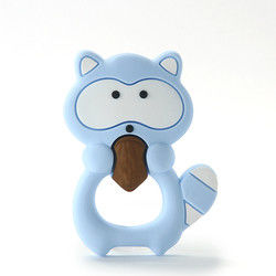 Cat Kitten Silicone Baby Teether animal BPA livre para sair os dentes da criança