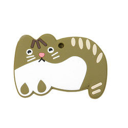 Cat Kitten Silicone Baby Teether animal BPA livre para sair os dentes da criança