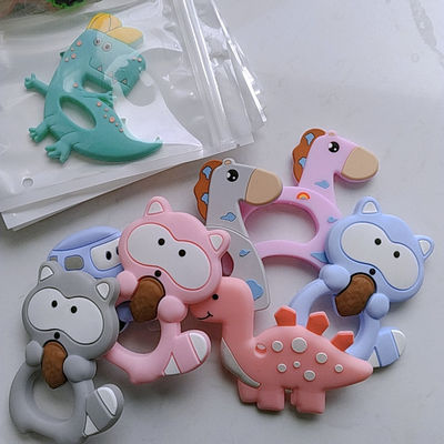 Silicone Chewable Teethers do bebê do produto comestível, brinquedo não tóxico do silicone sair os dentes