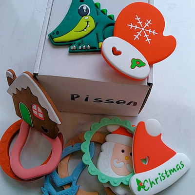 Silicone Chewable Teethers do bebê do produto comestível, brinquedo não tóxico do silicone sair os dentes