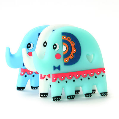 O bebê Teether BPA do silicone do produto comestível do elefante livra com personaliza o logotipo