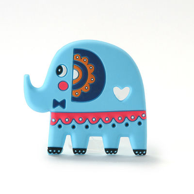 O bebê Teether BPA do silicone do produto comestível do elefante livra com personaliza o logotipo