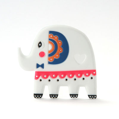 O bebê Teether BPA do silicone do produto comestível do elefante livra com personaliza o logotipo