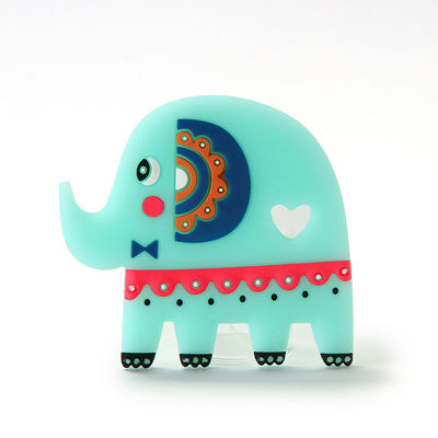 O bebê Teether BPA do silicone do produto comestível do elefante livra com personaliza o logotipo