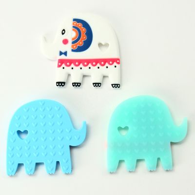 O bebê Teether BPA do silicone do produto comestível do elefante livra com personaliza o logotipo