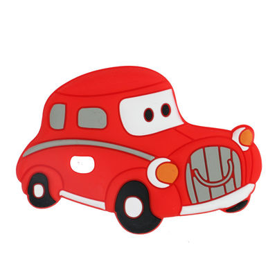 Forma bonito do carro de Teether do bebê macio do silicone do produto comestível para a criança