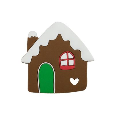 Silicone macio Teether do homem de pão-de-espécie do Natal colorido para sair os dentes do bebê