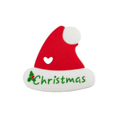 Silicone macio Teether do homem de pão-de-espécie do Natal colorido para sair os dentes do bebê