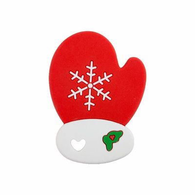 Silicone macio Teether do homem de pão-de-espécie do Natal colorido para sair os dentes do bebê