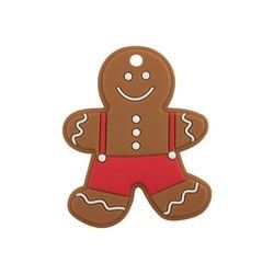 Silicone macio Teether do homem de pão-de-espécie do Natal colorido para sair os dentes do bebê