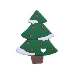 Silicone macio Teether do homem de pão-de-espécie do Natal colorido para sair os dentes do bebê