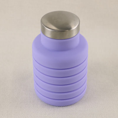 Logo Silicone Water Bottle Foldable feito sob encomenda para levar exterior