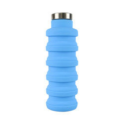 Logo Silicone Water Bottle Foldable feito sob encomenda para levar exterior