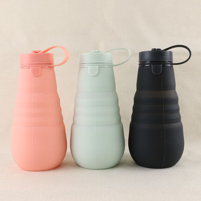 Garrafa bebendo BPA do silicone dobrável Leakproof livre para o acampamento do curso