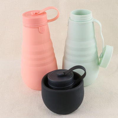 Garrafa bebendo BPA do silicone dobrável Leakproof livre para o acampamento do curso