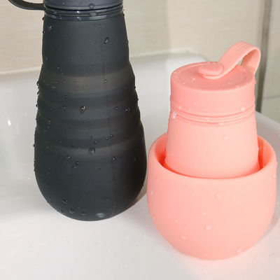 Garrafa bebendo BPA do silicone dobrável Leakproof livre para o acampamento do curso