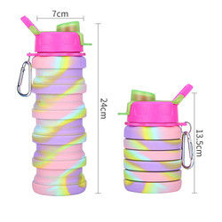 Garrafa de água dobrável livre do silicone de BPA para a capacidade do esporte exterior 500ml