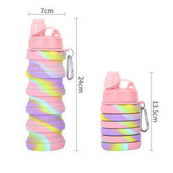 Garrafa de água dobrável livre do silicone de BPA para a capacidade do esporte exterior 500ml