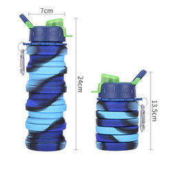 Garrafa de água dobrável livre do silicone de BPA para a capacidade do esporte exterior 500ml