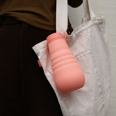 Garrafa exterior da bebida do silicone, garrafa de água dobrável para acampar