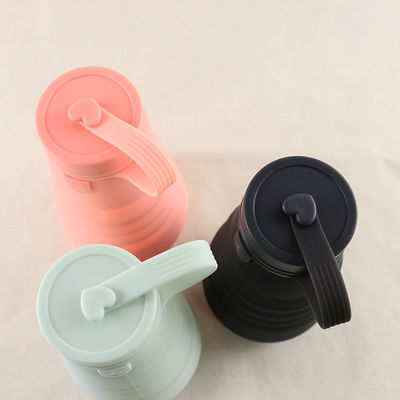 Garrafa exterior da bebida do silicone, garrafa de água dobrável para acampar