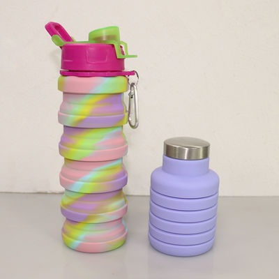 garrafa de água amigável do silicone de 500ml Eco para beber do curso do esporte