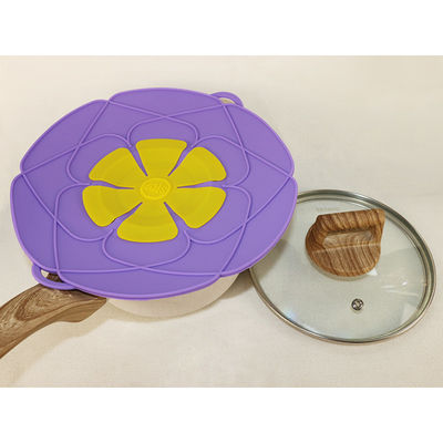 O dobro de Pan Lid Cover Reusable With do silicone do produto comestível pendura cozinhando