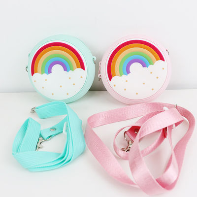 Mala a tiracolo de Mini Rainbow Custom Made Silicone para o bebê da criança
