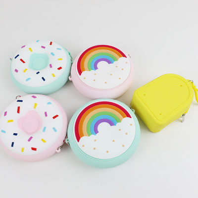 Mala a tiracolo de Mini Rainbow Custom Made Silicone para o bebê da criança