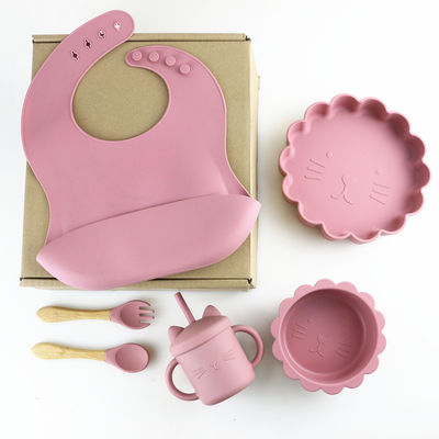 Silicone da segurança livre de BPA que janta o grupo, a bacia do silicone e o OEM do grupo da colher