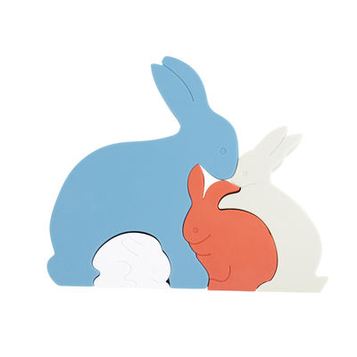 Enigma Eco de Bunny Rabbit Silicone Toddler Jigsaw amigável para o bebê