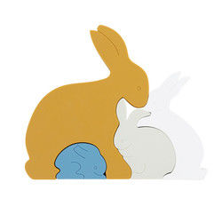 Enigma Eco de Bunny Rabbit Silicone Toddler Jigsaw amigável para o bebê