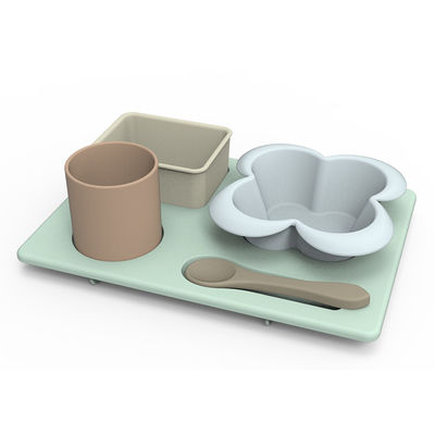 A bacia do silicone da forma da flor ajustou-se inquebrável para a alimentação de crianças do bebê