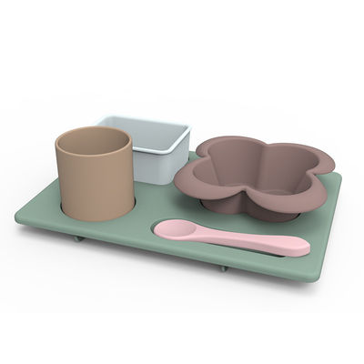 A bacia do silicone da forma da flor ajustou-se inquebrável para a alimentação de crianças do bebê