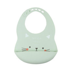 Babadores do coletor de Cacoon Cat Fox Printed Silicone Food para alimentações do café da manhã da criança