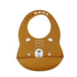Babadores do coletor de Cacoon Cat Fox Printed Silicone Food para alimentações do café da manhã da criança