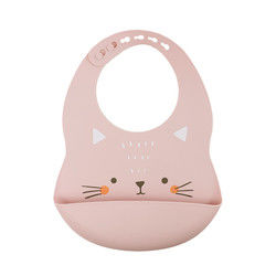 Babadores do coletor de Cacoon Cat Fox Printed Silicone Food para alimentações do café da manhã da criança