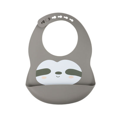 Costume do babador do silicone do bebê da cor de Pantone com impressão animal bonito da preguiça