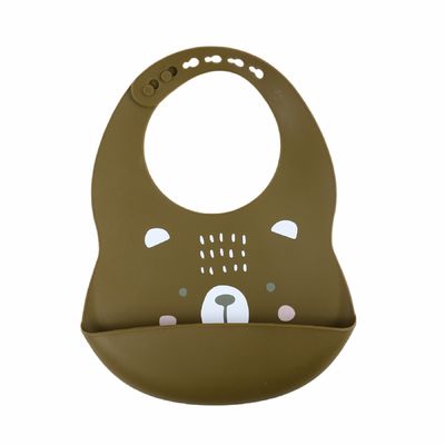 À prova de água macio livre do babador do bebê do silicone de BPA com imprimir o teste padrão animal