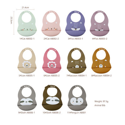 À prova de água macio livre do babador do bebê do silicone de BPA com imprimir o teste padrão animal