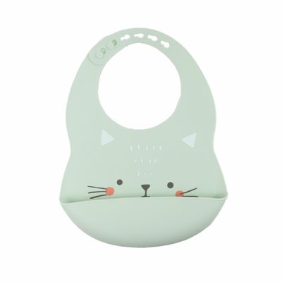 À prova de água macio livre do babador do bebê do silicone de BPA com imprimir o teste padrão animal