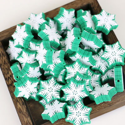 Grânulos amigáveis livres focais dos grânulos BPA Eco DIY do silicone feito sob encomenda do Natal para keychains da pena