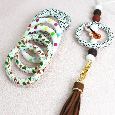 Design impresso personalizado do fabricante em cores completas em todas as contas do anel para decorações de chaveiros